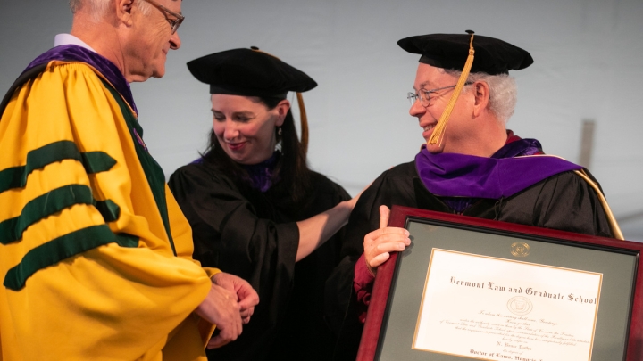 Bruce Duthu gets honorary degree from Vermont Law and Graduate School.