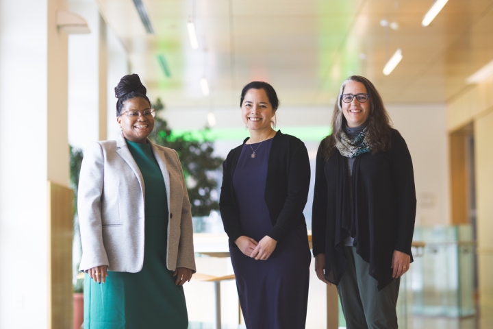 Chloe Poston, Diane Gilbert-Diamond '98, and Magdalena Bezanilla