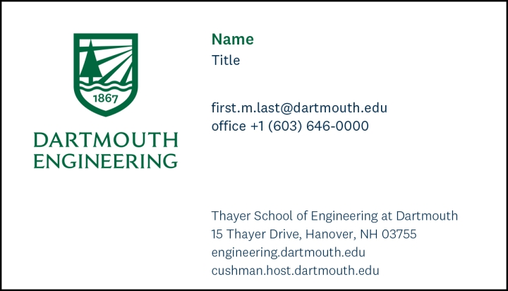 Thayer Business Card Front