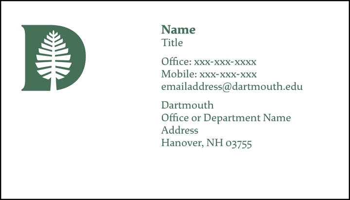 Dartmouth Business Card