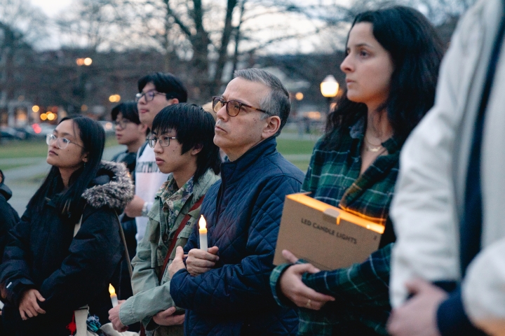 Chief Health and Wellness Officer Estevan Garcia at the candlelight vigil