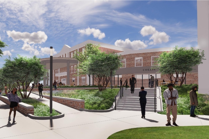 A rendering showing the new ramp and landscaping project