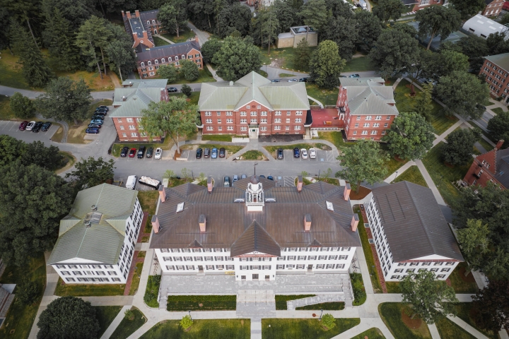 Aerial view of Fayerweather Hall