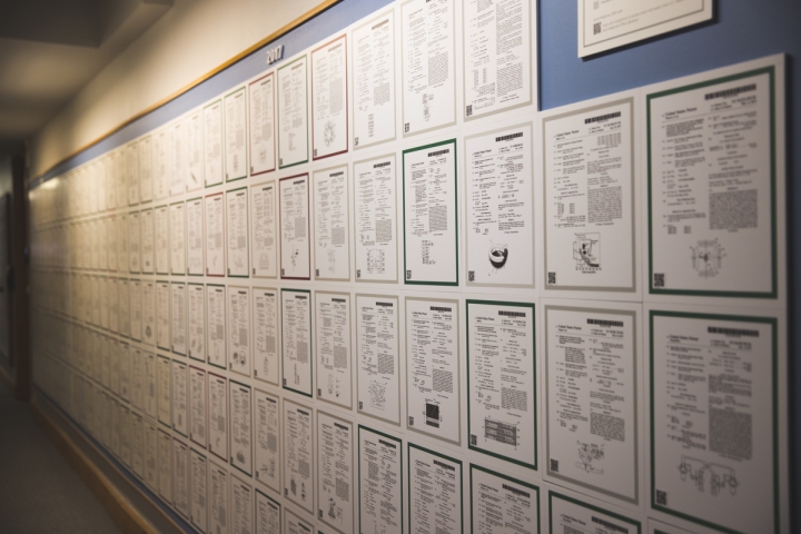 A wall of patents