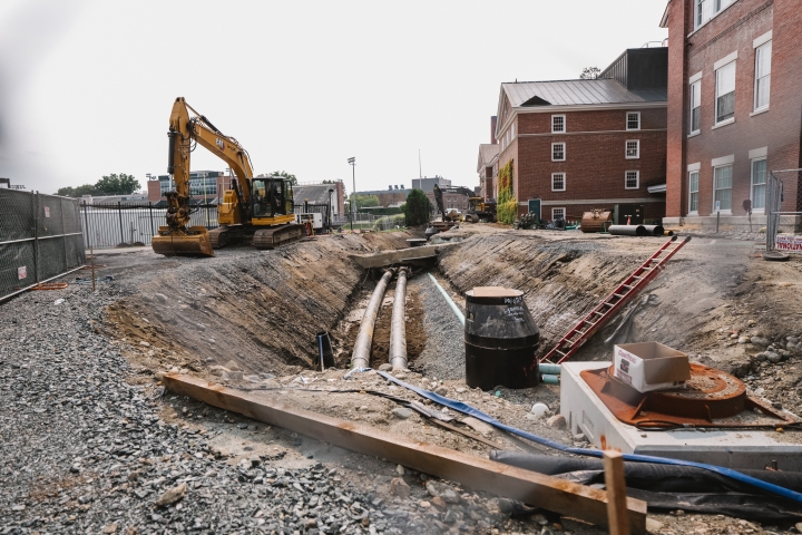 Piping being installed