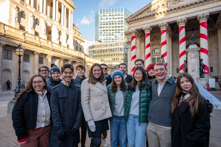 Sian Leah Beilock with students in London