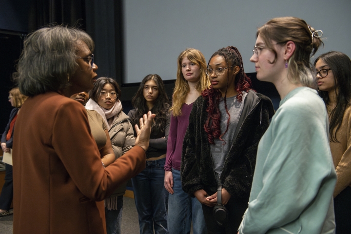 Anita Hill with Dartmouth students