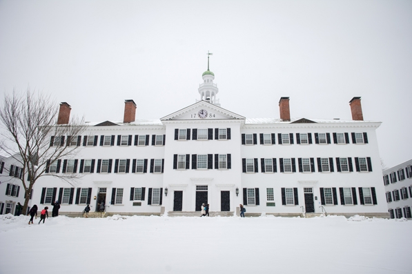 Dartmouth Hall winter (Phot by J. Woodward).