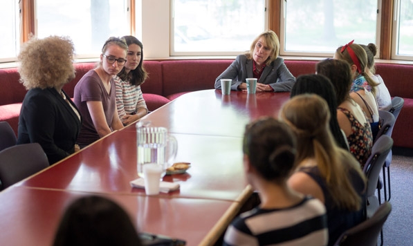 Gov. Maggie Hassan and students