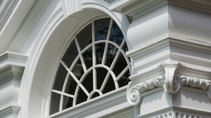 Close up of arched window