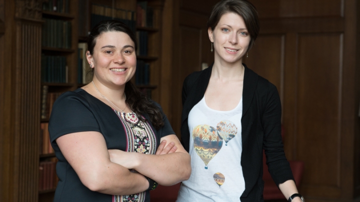 Aylin Woodward ’15, left, and Nina Maksimova ’15, NSF fellowship winners