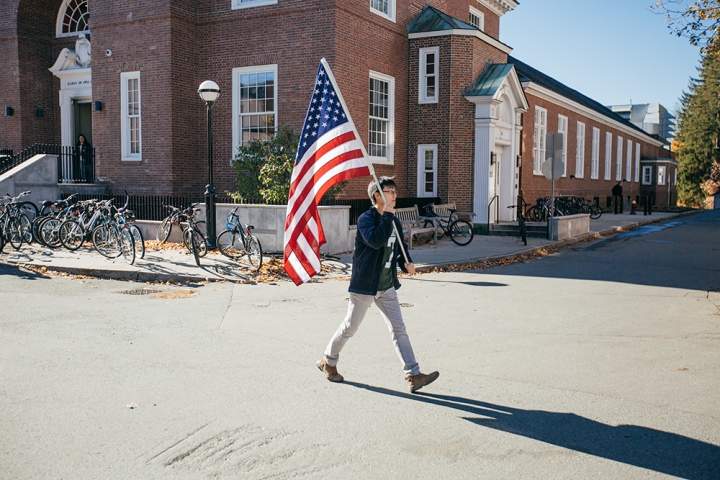 Election Day Student with falg