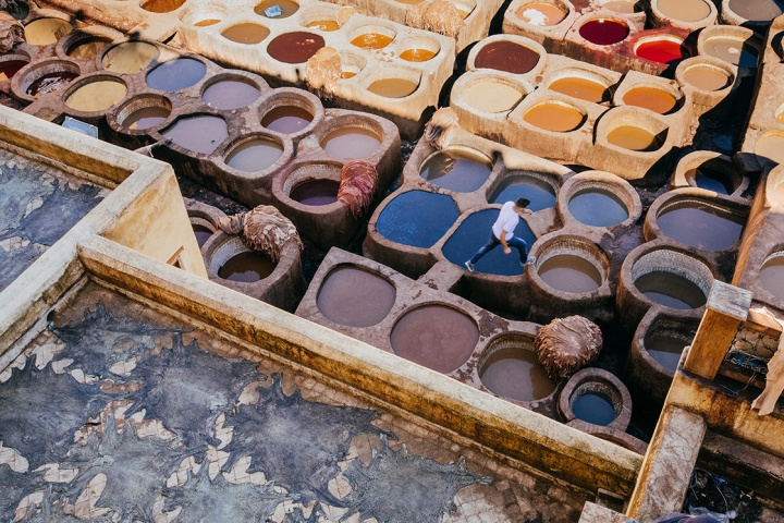 The tanneries in Fez, Morocco