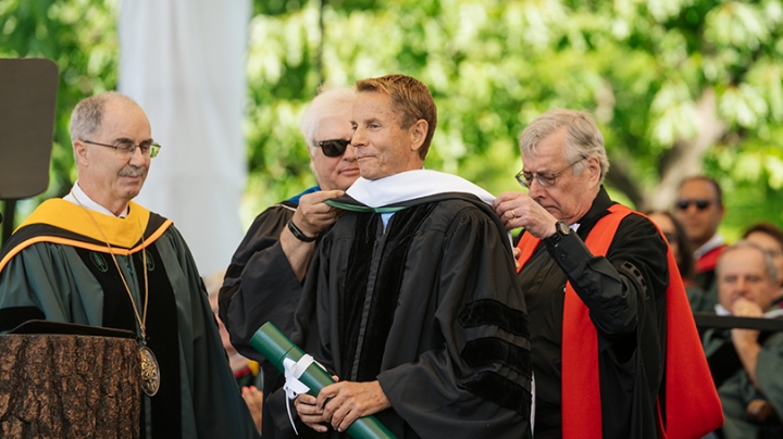 William Holmes receives an honorary degree from Dartmouth.