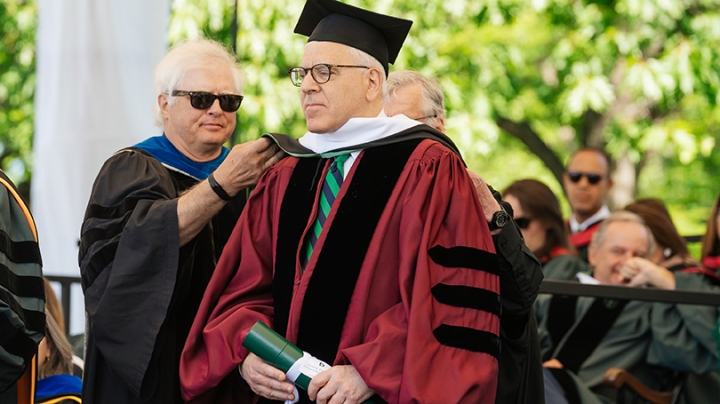 David Rubenstein receives an honorary degree from Dartmouth.