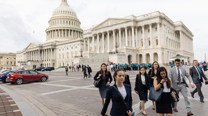 Students head for meetings with lawmakers in the House and Senate 