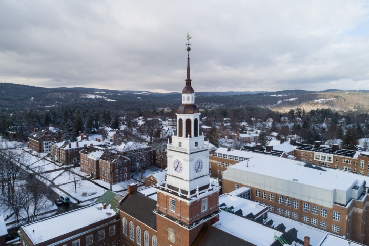 Dartmouth campus in winter