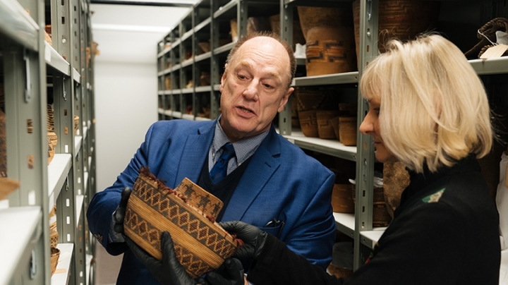 Dean of Libraries Sue Mehrer and John Stomberg