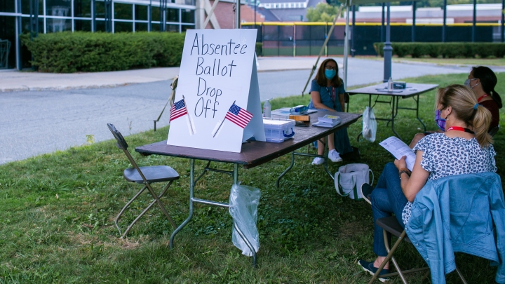 Drop off table for absentee ballots