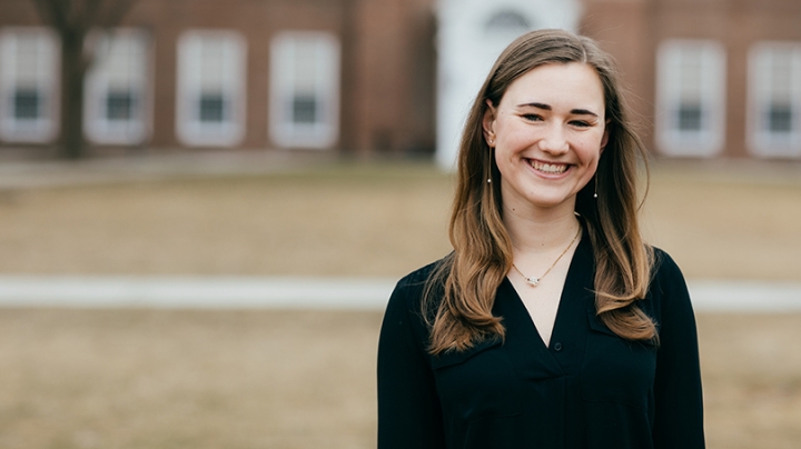 Grace Anderson '20 says she has always loved research. "It's like a puzzle, where you have to pull lots of different strands of information together."