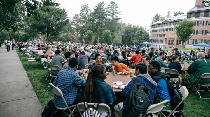 The Dartmouth community gathers for lunch at last year's celebration.