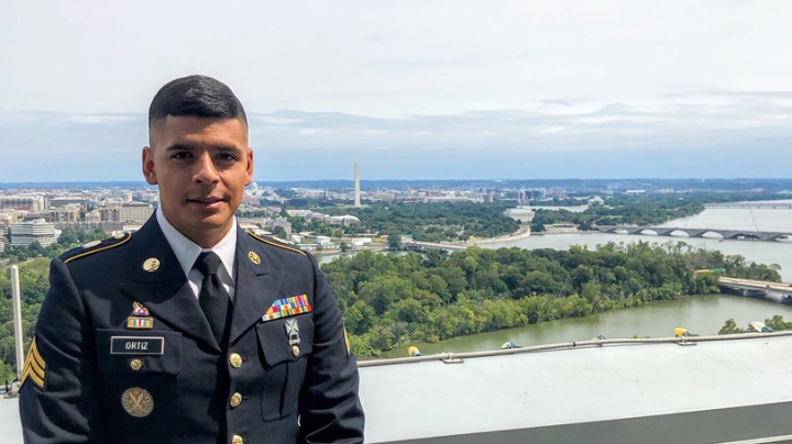 Jhon Ortiz '20, a sergeant in the National Guard, assisted in the evacuation of Iraq's Basra consulate.