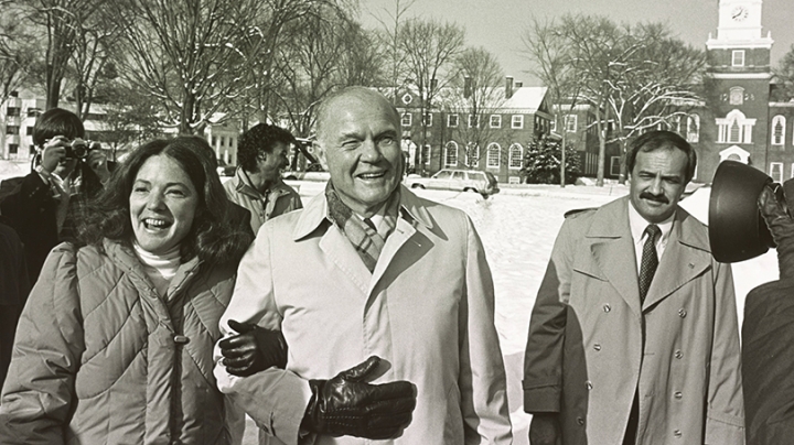 John Glenn on the Dartmouth Green in 1984