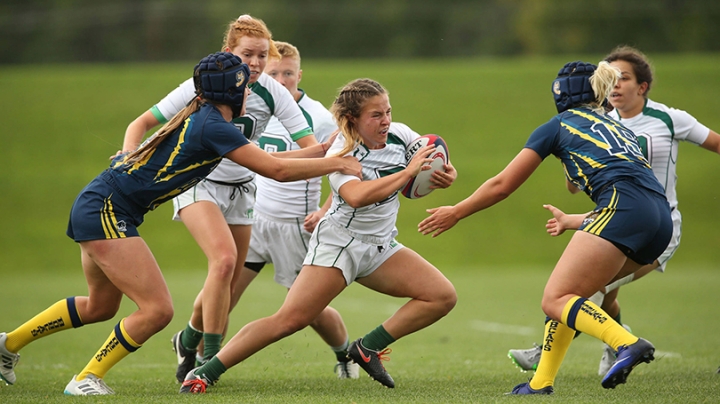 a group of female rugby players