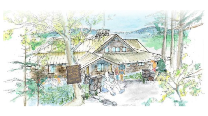 Architectural sketch of the new Moosilauke Ravine Lodge.