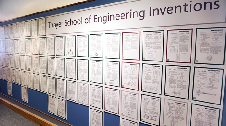 Thayer School of Engineering has a display of patents