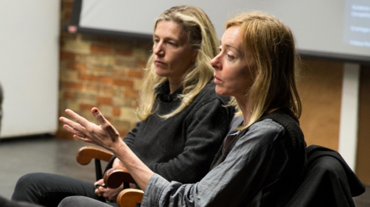 Rick Stern and Annie Sundberg sitting to discuss their documentary