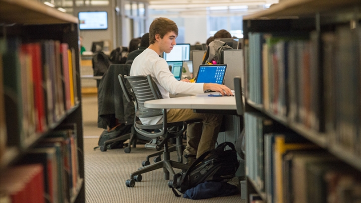 Student at baker library