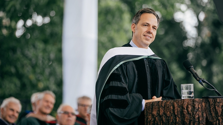 Jake Tapper ’91 speaking at Commencement