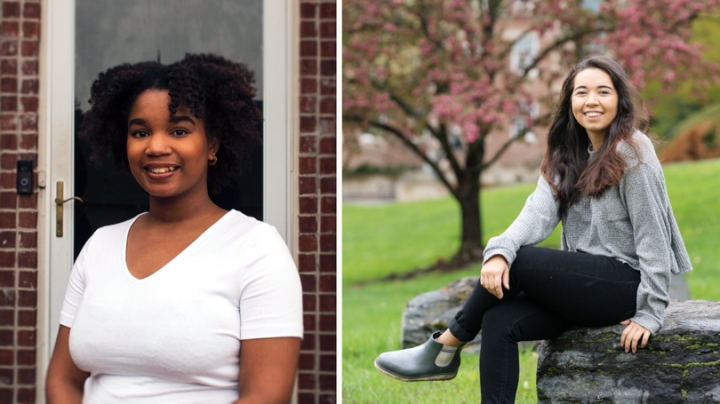 Jasmine Butler '21, left, and Gabriel Canfield '21 were named 2020 Udall Scholars, recognizing their leadership potential and their commitment to careers in the environment, Native health care, or tribal policy.