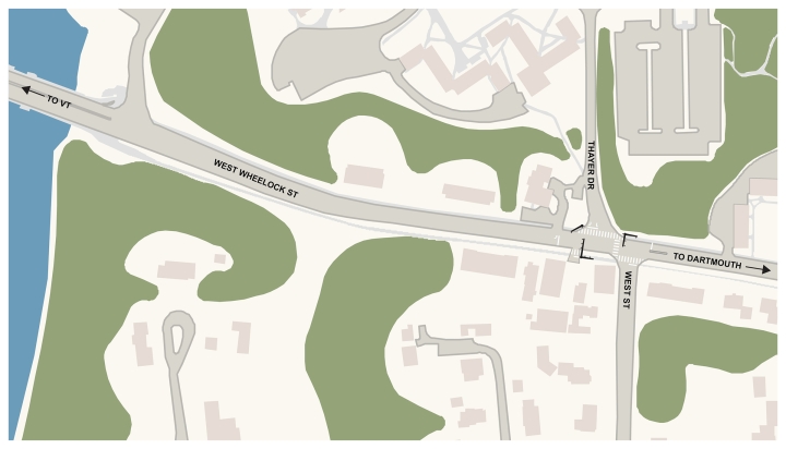 Wheelock-Thayer-West intersection map. 