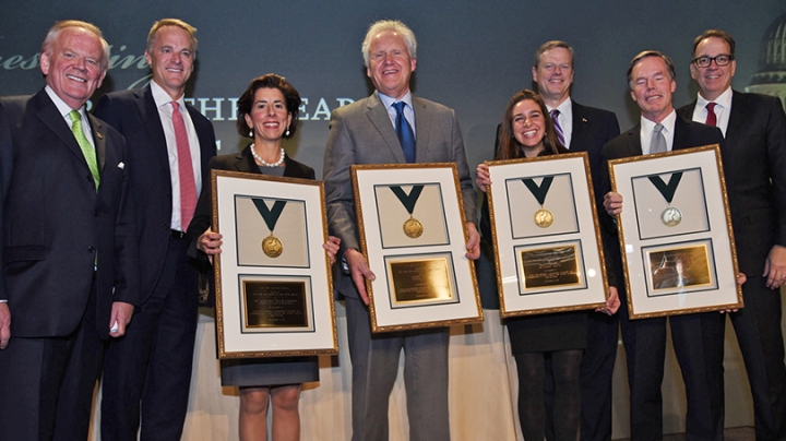 GE Chairman and CEO Jeffrey Immelt ’78 and Olympian Abbey D’Agostino ’14