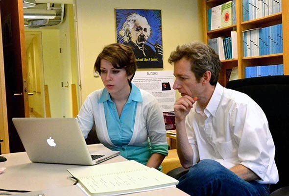 Nina Maksimova '15 and Professor Robert Caldwell