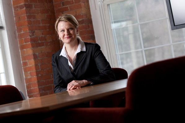 Lisa Marsch posed at table