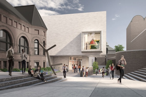 Artist rendering of the south façade of expanded Hood Museum of Art.