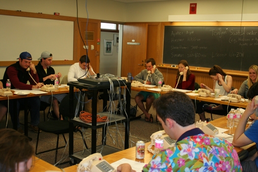Dartmouth students conduct telephone surveys for the Policy Research Shop's annual State of the State Poll.