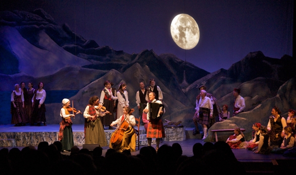 Christmas Revels performing on stage