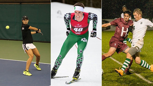 Women's tennis, Nordic skiing, and men's soccer