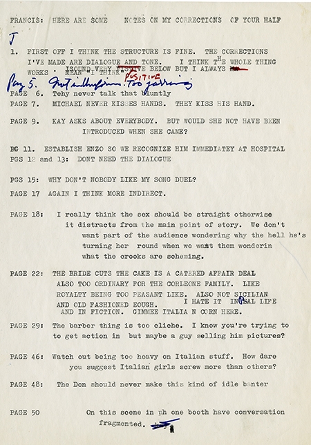 Letter, Mario Puzo to Marlon Brando.