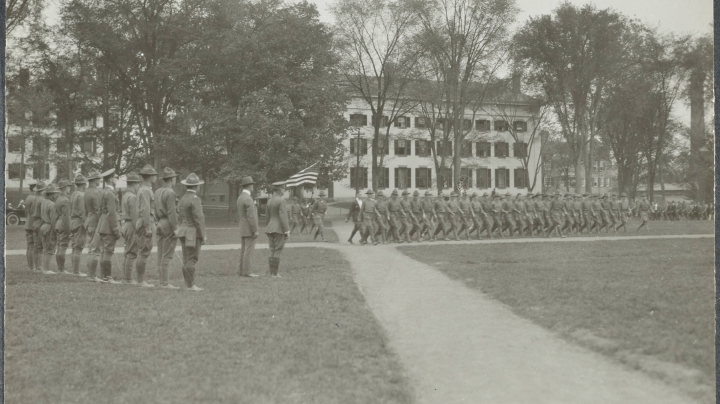 World War I-era military training on the Green, circa 1917.