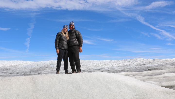 Terry Osborne and M.K. Beach '76 in Greenland.