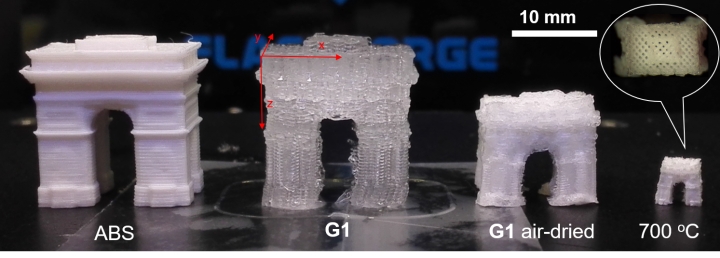 3D-printed object composed of hydrogel G1