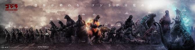 A movie poster for Godzilla