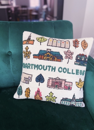 Pillow embroidered with Dartmouth College