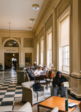 Students study in Reiss Hall.